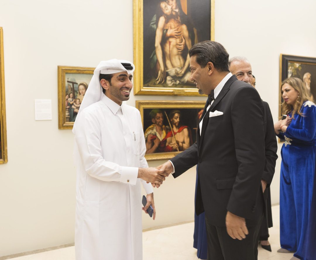 El diseñador qatarí Hamad Al-Mohammad y El Embajador de Qatar el Excmo. Sr. Abdalla Al-Hamar